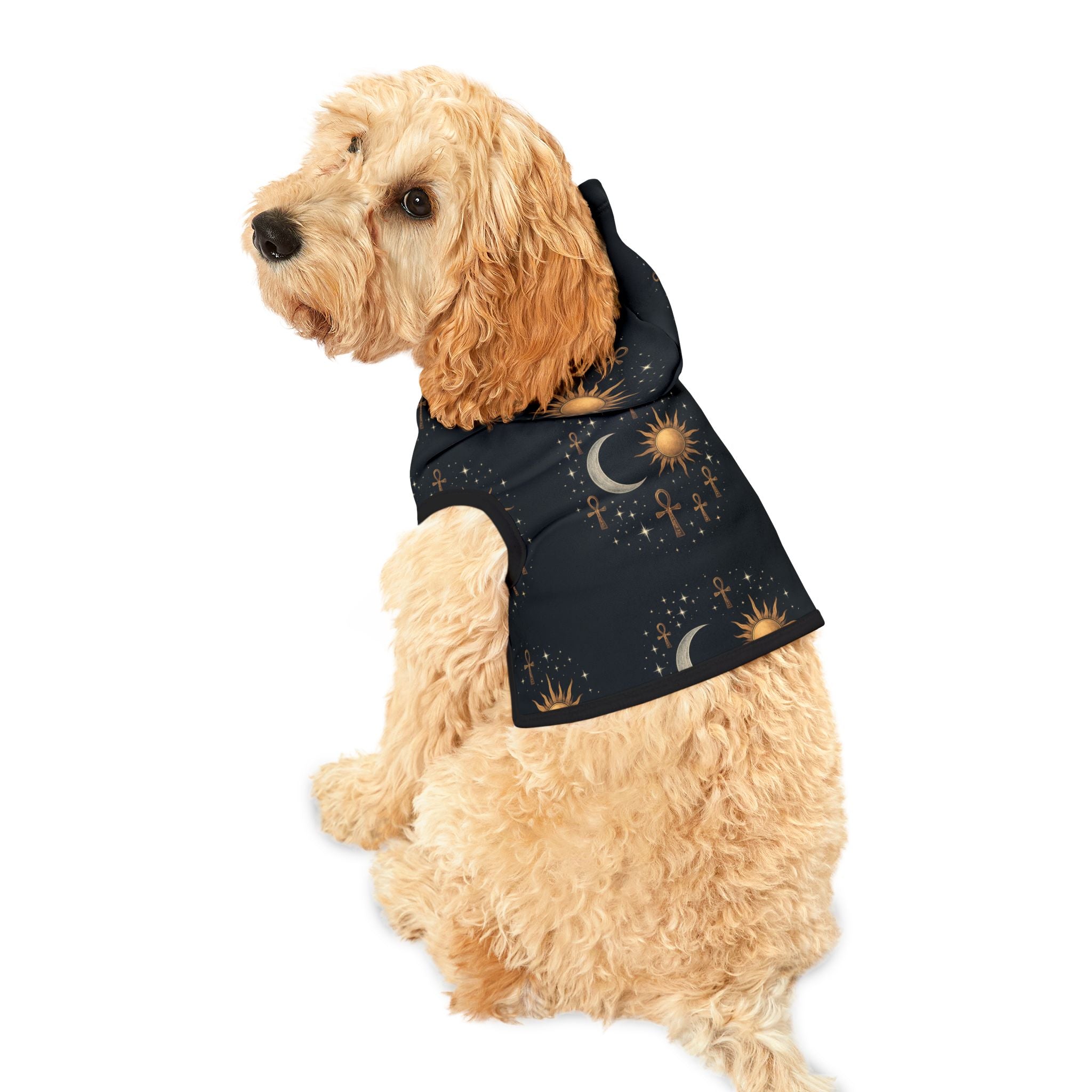 Celestial Pet Hoodie, Ankh Pattern Pet Sweater