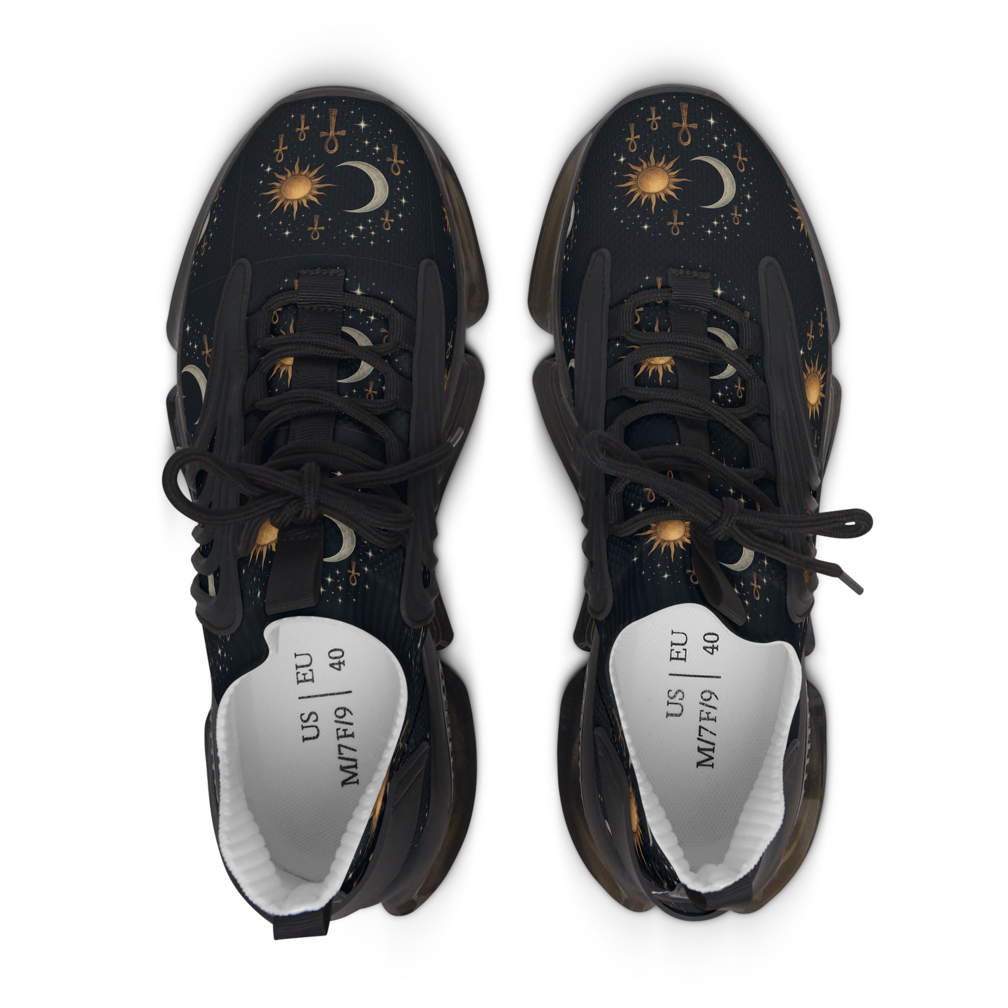 Celestial Women's Sneakers - Cosmic Moon & Sun Design