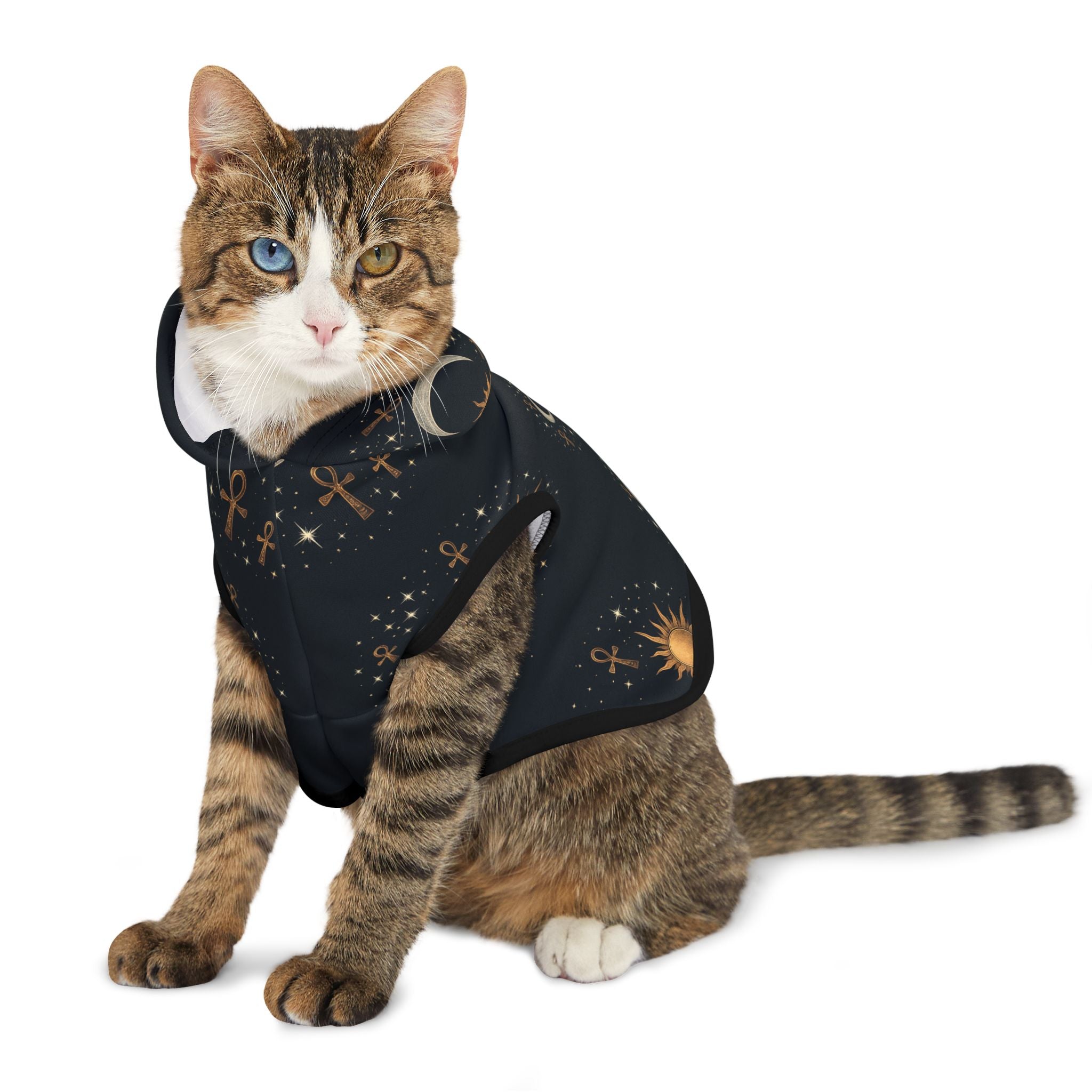 Celestial Pet Hoodie, Ankh Pattern Pet Sweater