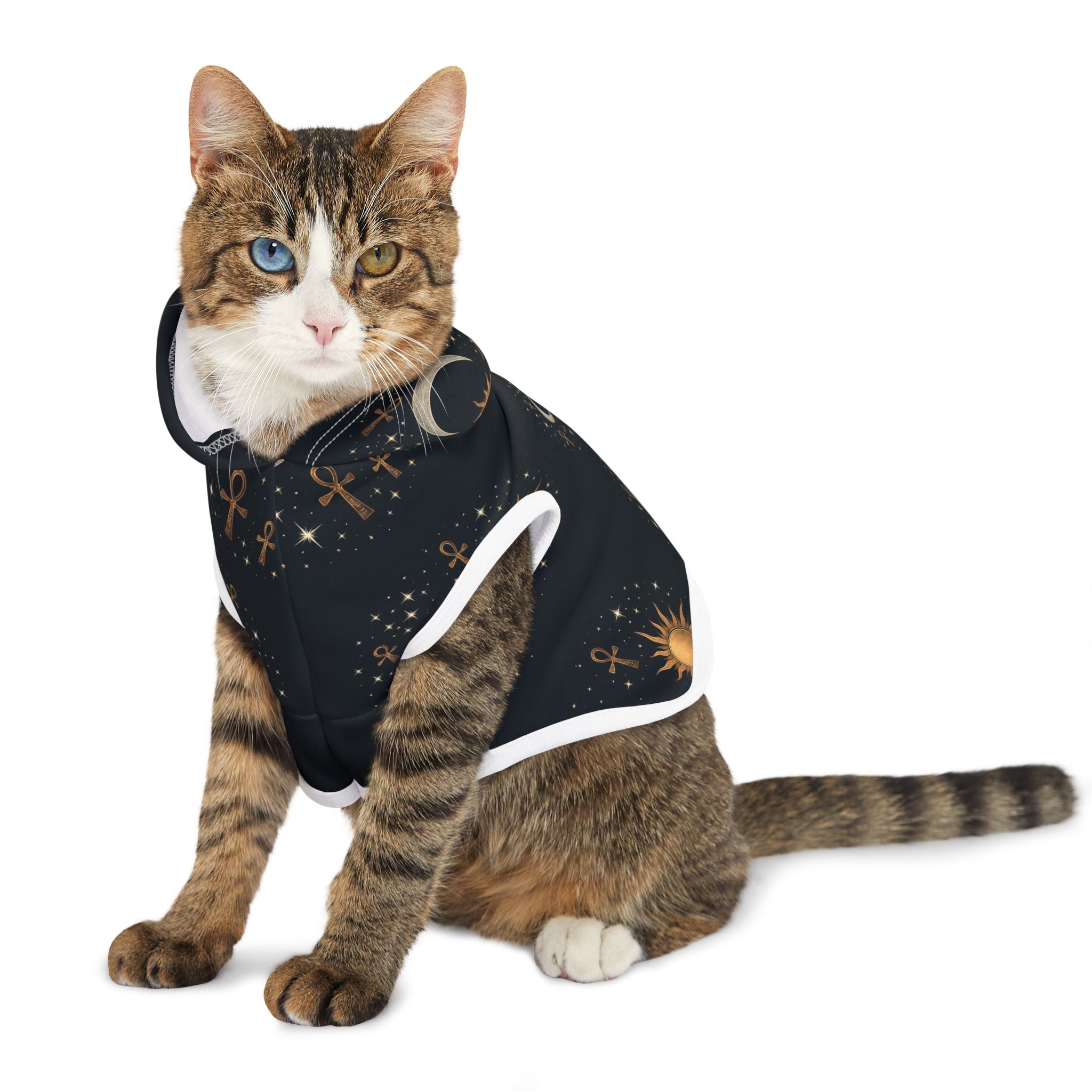 Celestial Pet Hoodie, Ankh Pattern Pet Sweater