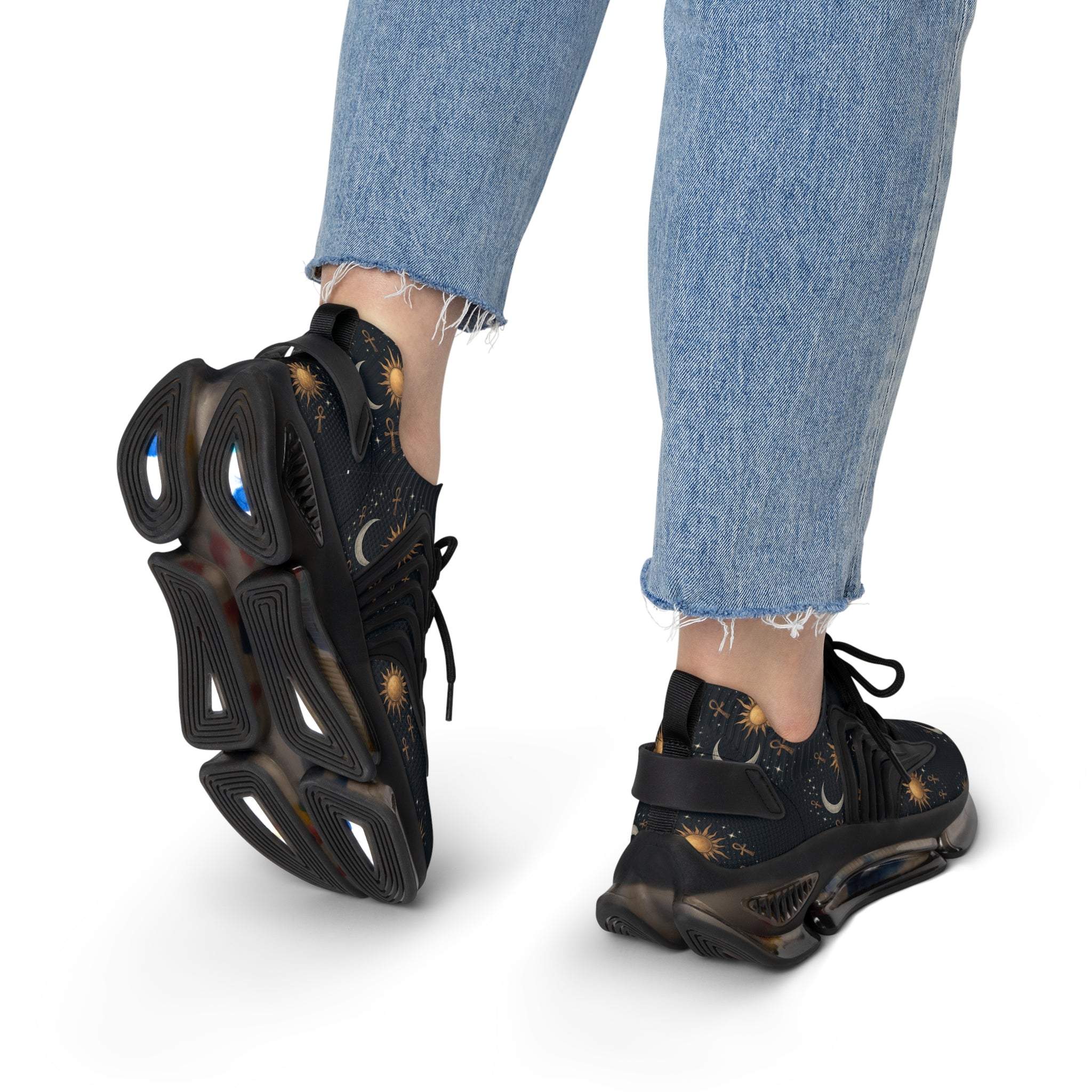 Celestial Women's Sneakers - Cosmic Moon & Sun Design