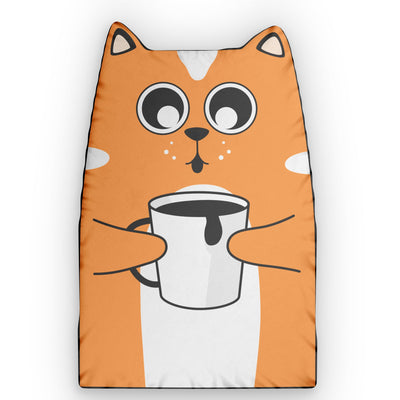 Coffee Cat Shaped Pillow
