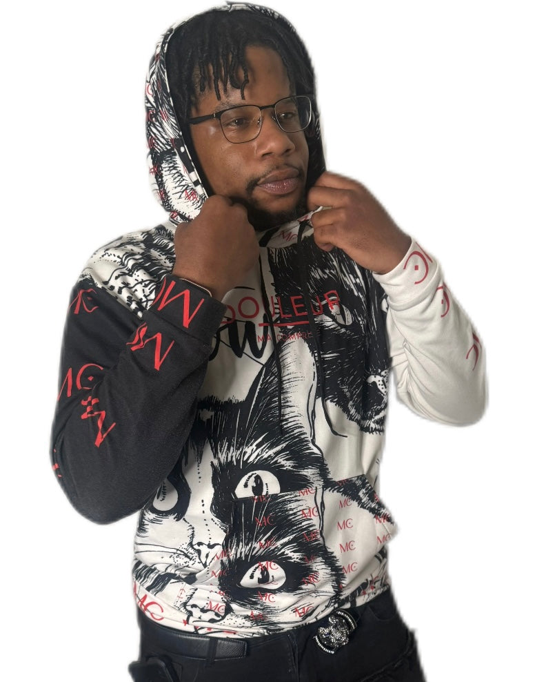 Cat Print Hoodie
