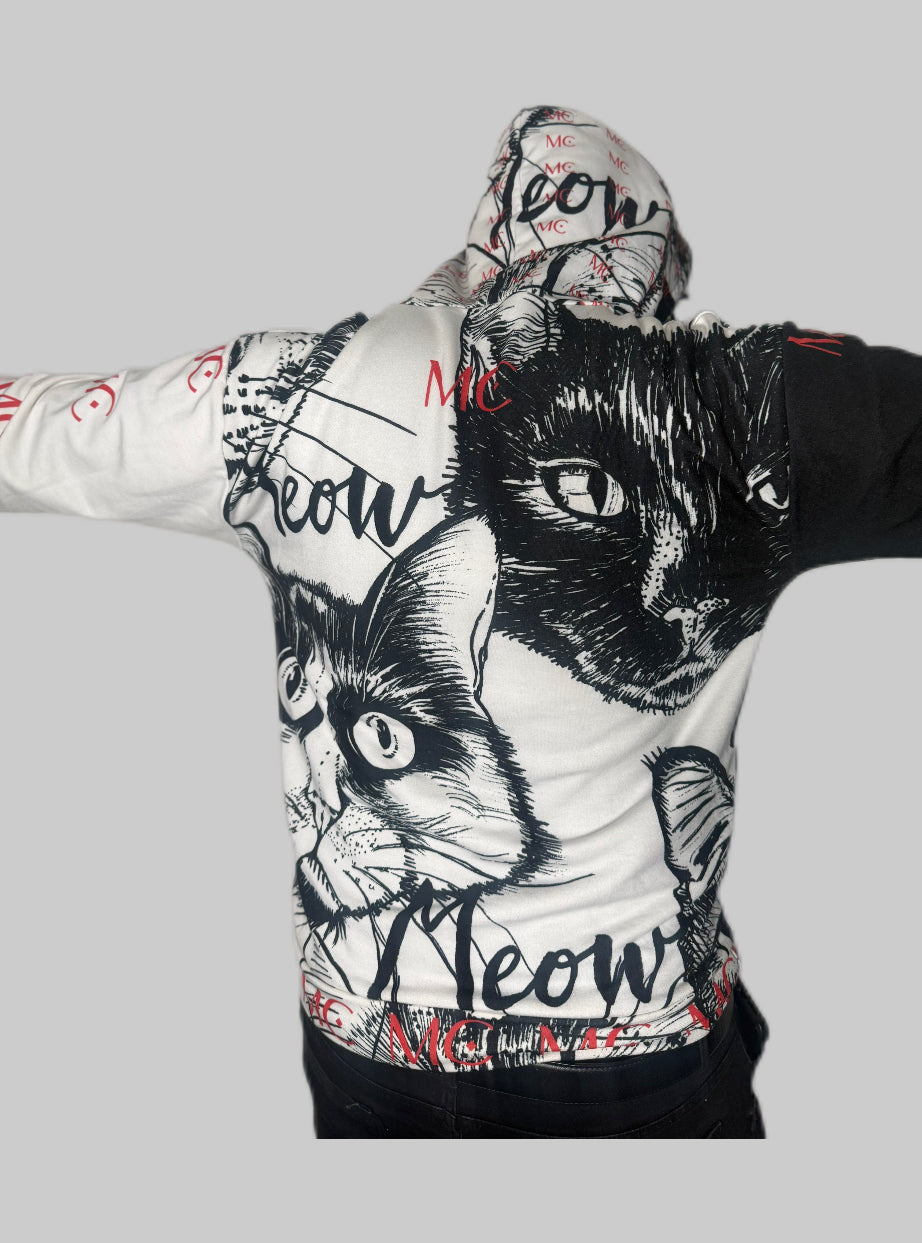 Cat Print Hoodie