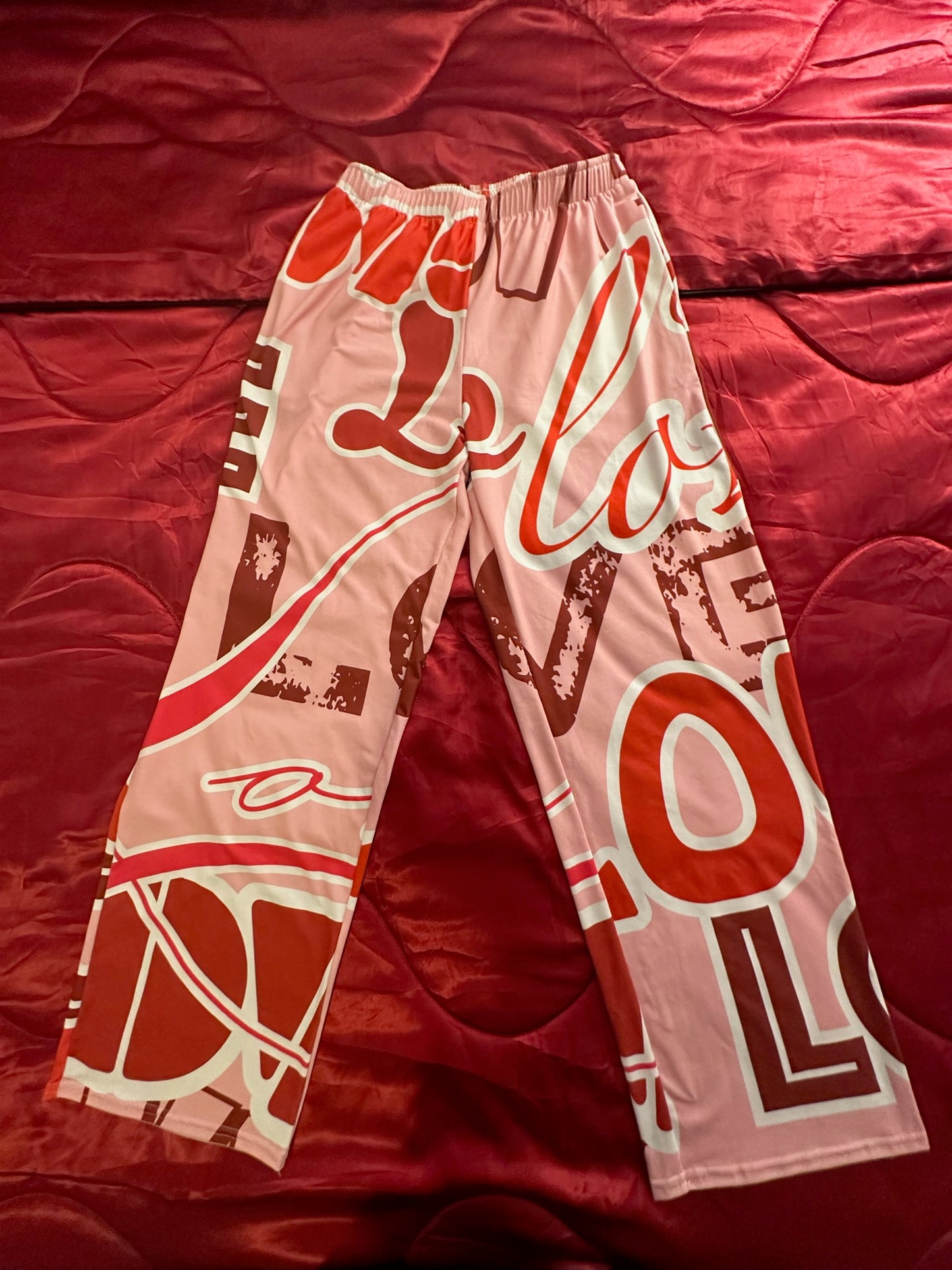 Love Themed Light All-over Print Pajama Pants