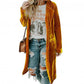 Womens Velvet Pockets Midi Jacket