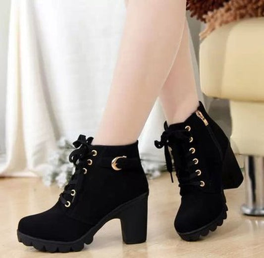 Autumn Thick Heeled Woman Boots