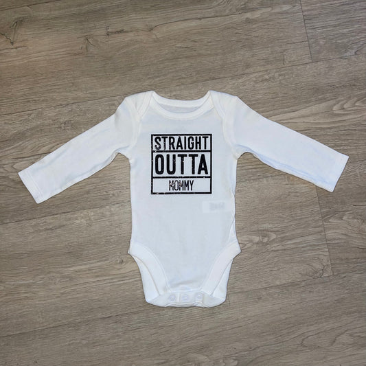 Straight Outta Mommy 0-3 Month old Long Sleeve Baby Tee
