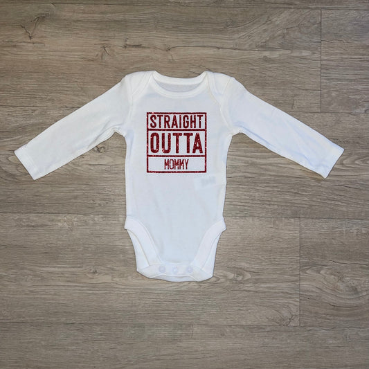 Straight Outta Mommy 0-3 Month old Long Sleeve Baby Tee