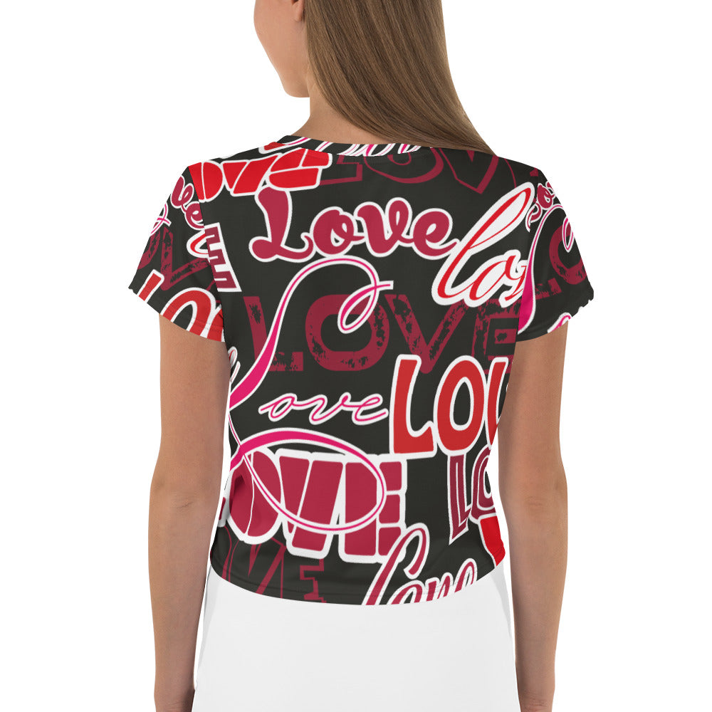 Love Themed Dark Crop Tee