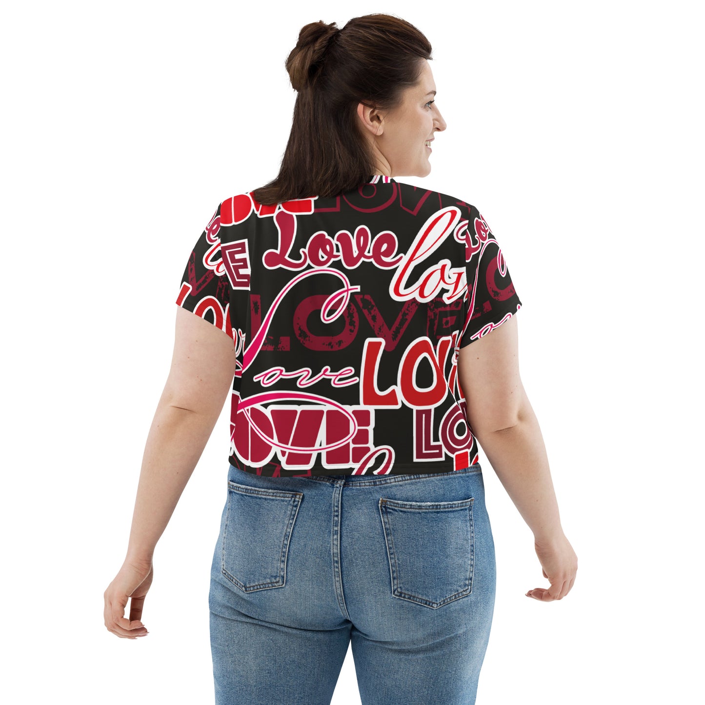 Love Themed Dark Crop Tee