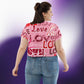 Love Themed Light All-Over Print Crop Tee