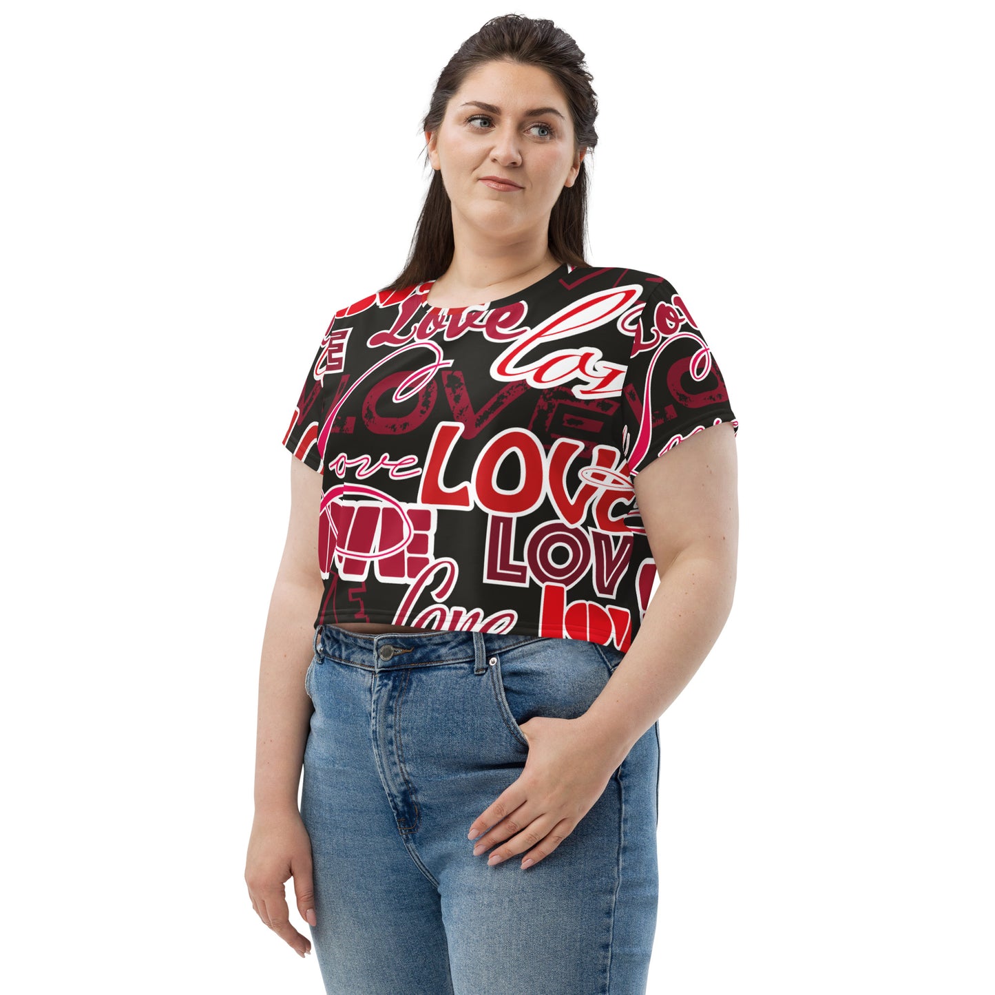 Love Themed Dark Crop Tee