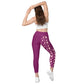 Pink Heart Crossover Leggings with Pockets