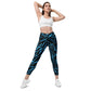 Blue Zag Crossover Leggings with Pockets