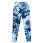 Blue Floral Crossover Leggings with Pockets