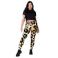 Cheetah Print Crossover Leggings with Pockets