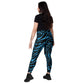 Blue Zag Crossover Leggings with Pockets