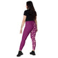 Pink Heart Crossover Leggings with Pockets