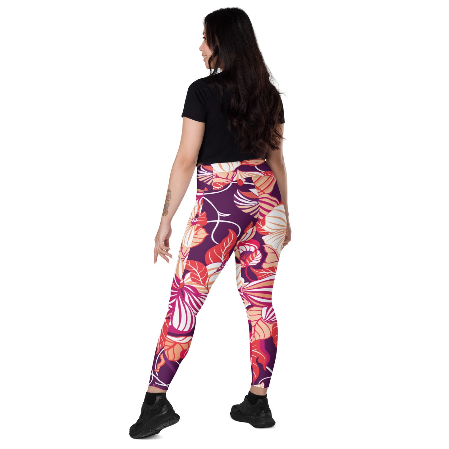 Autumn Crossover Leggings with Pockets