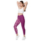 Pink Heart Crossover Leggings with Pockets