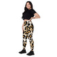 Cheetah Print Crossover Leggings with Pockets