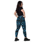 Blue Zag Crossover Leggings with Pockets