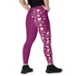 Pink Heart Crossover Leggings with Pockets