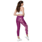 Pink Heart Crossover Leggings with Pockets
