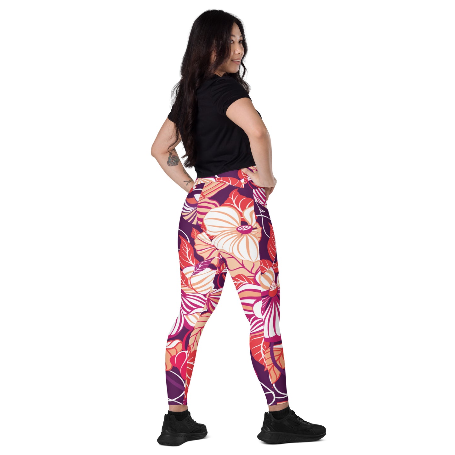 Autumn Crossover Leggings with Pockets