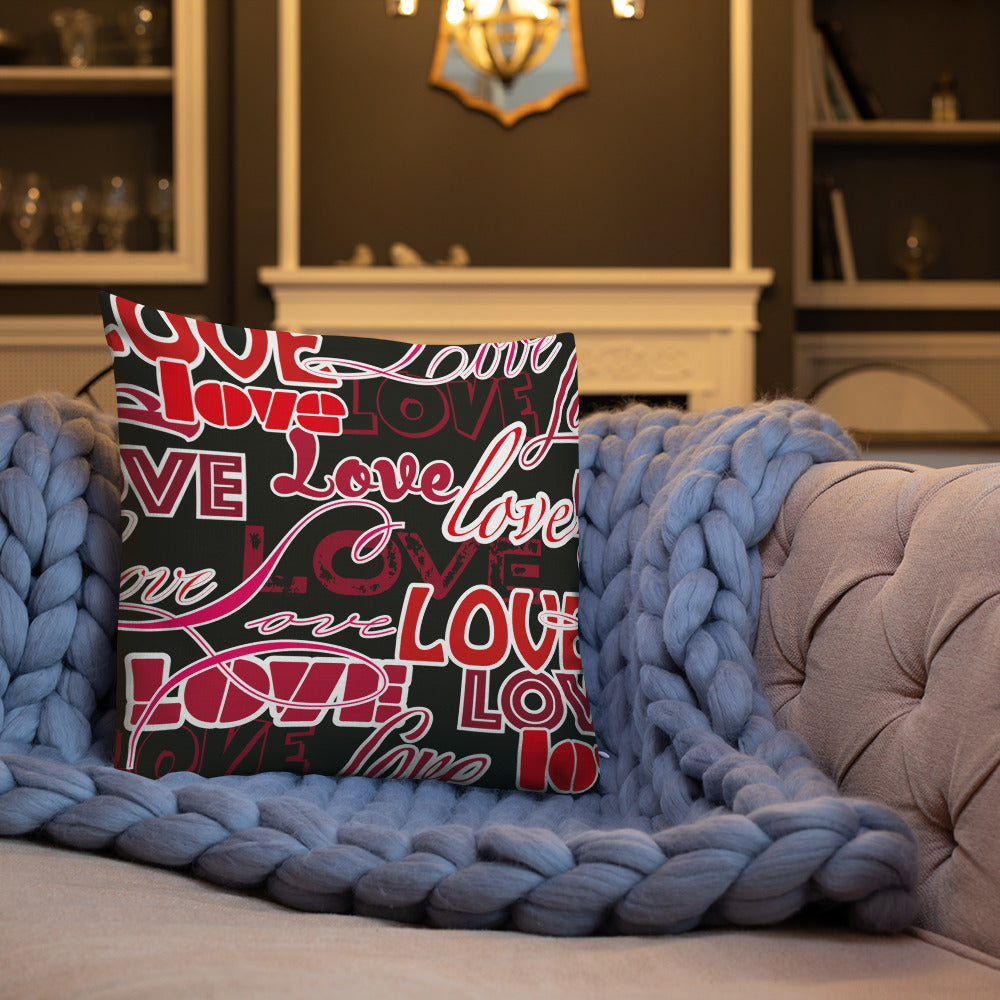 Love Themed Dark Premium Pillow