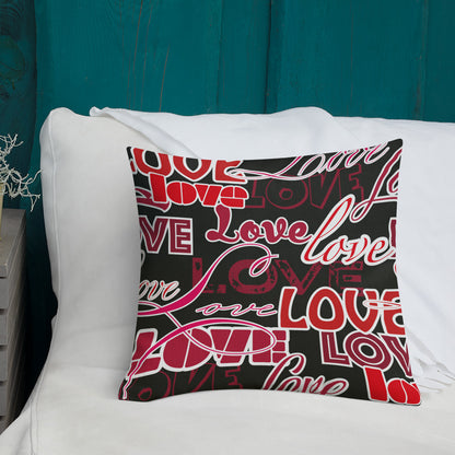 Love Themed Dark Premium Pillow