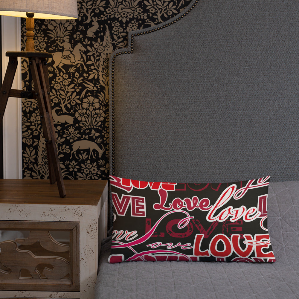 Love Themed Dark Premium Pillow