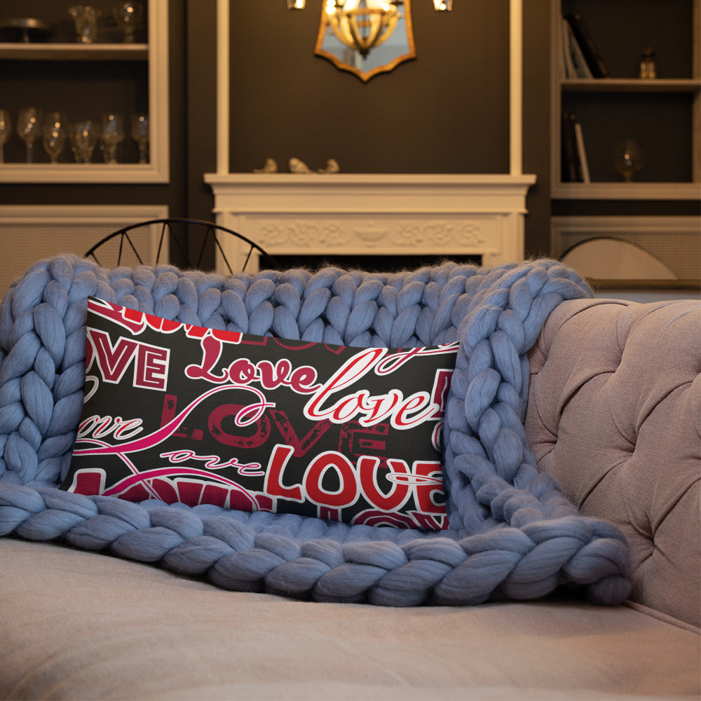 Love Themed Dark Premium Pillow