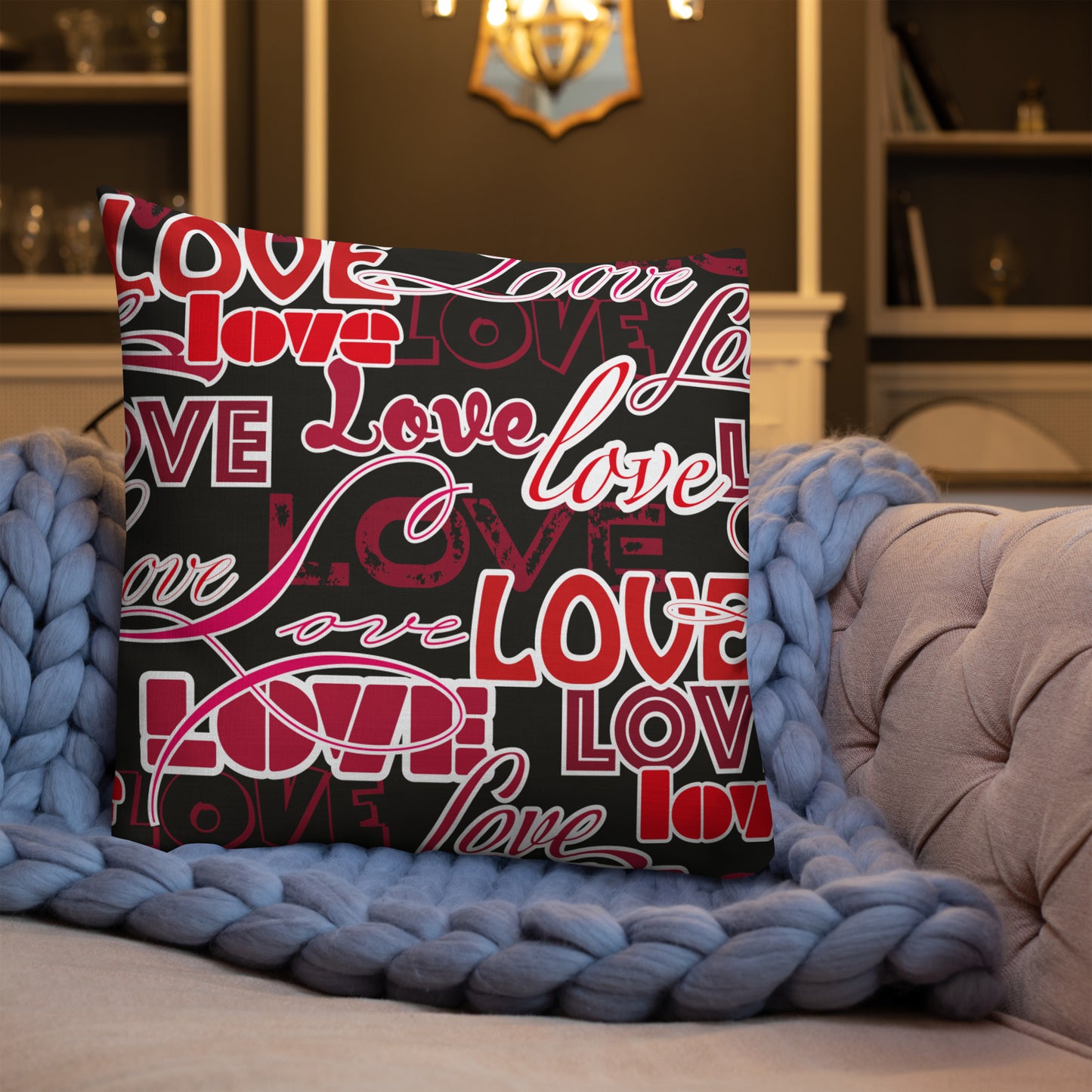 Love Themed Dark Premium Pillow