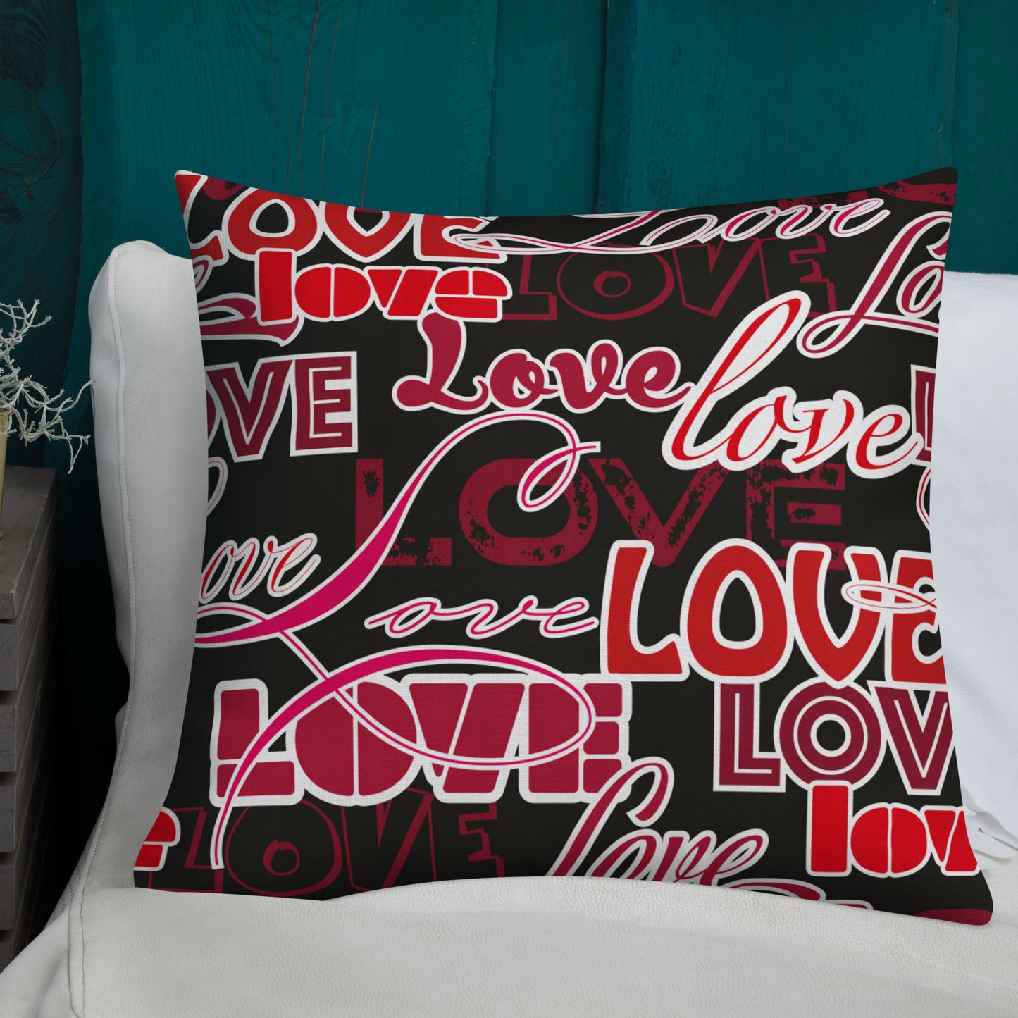 Love Themed Dark Premium Pillow