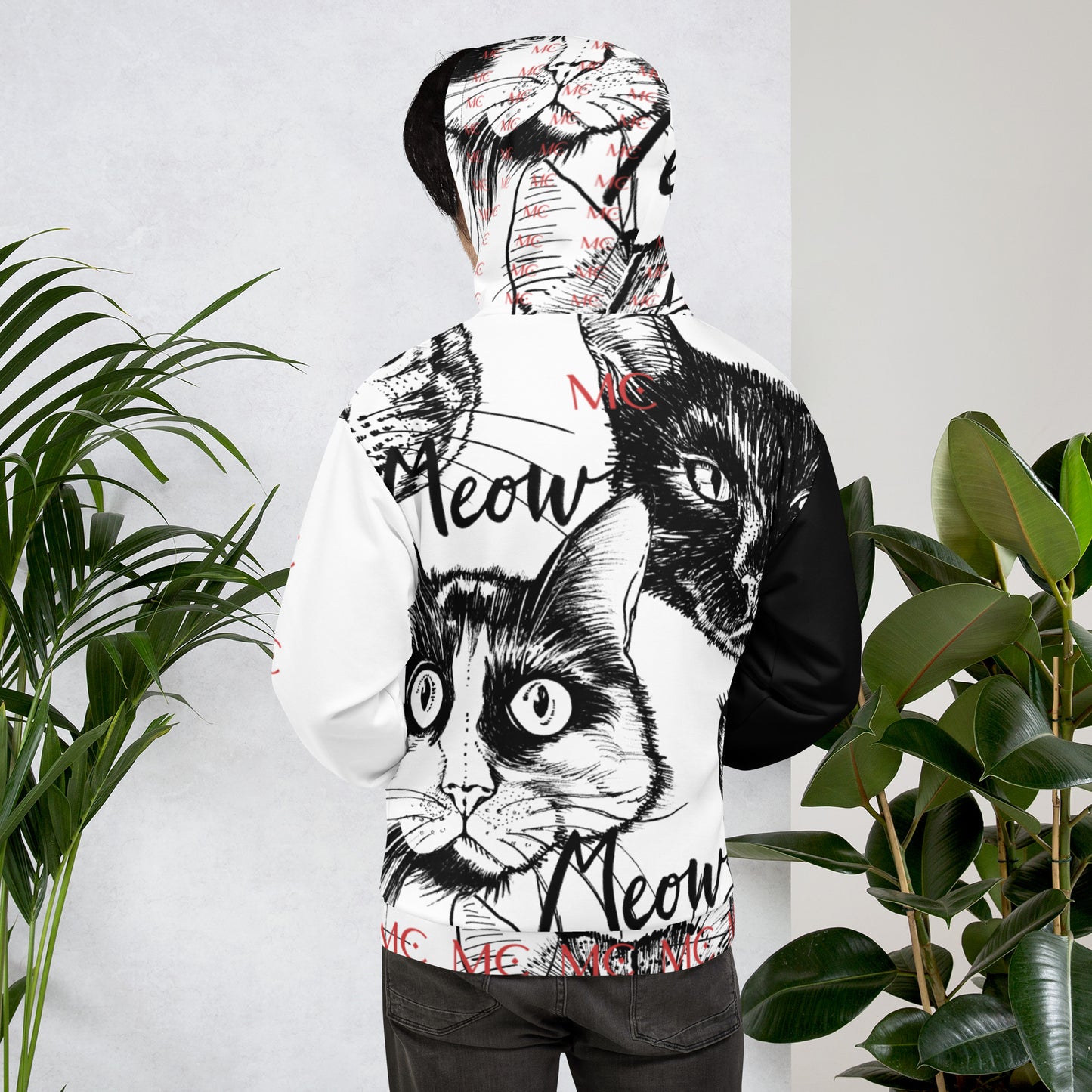 Douleur Mal Comprise Cat Print Hoodie