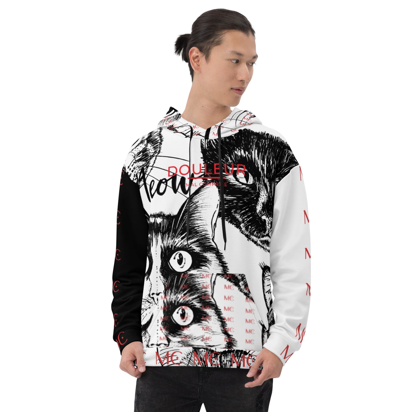 Douleur Mal Comprise Cat Print Hoodie