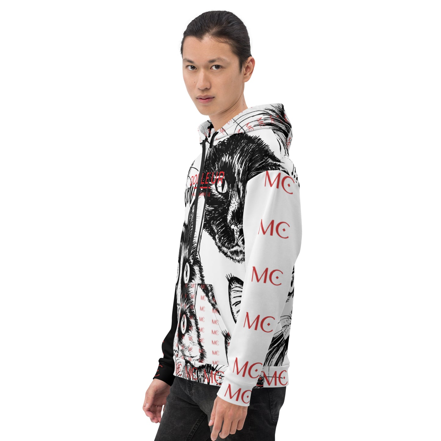 Douleur Mal Comprise Cat Print Hoodie