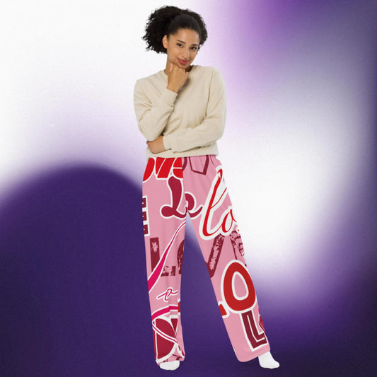 Love Themed Light All-over Print Pajama Pants
