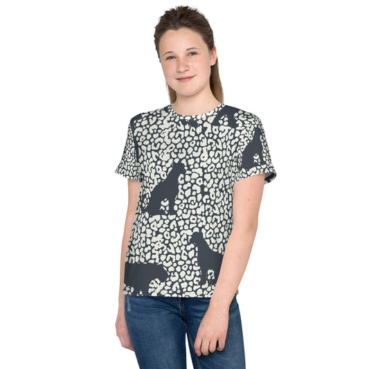 Animal Print Girls Crew Neck T-shirt