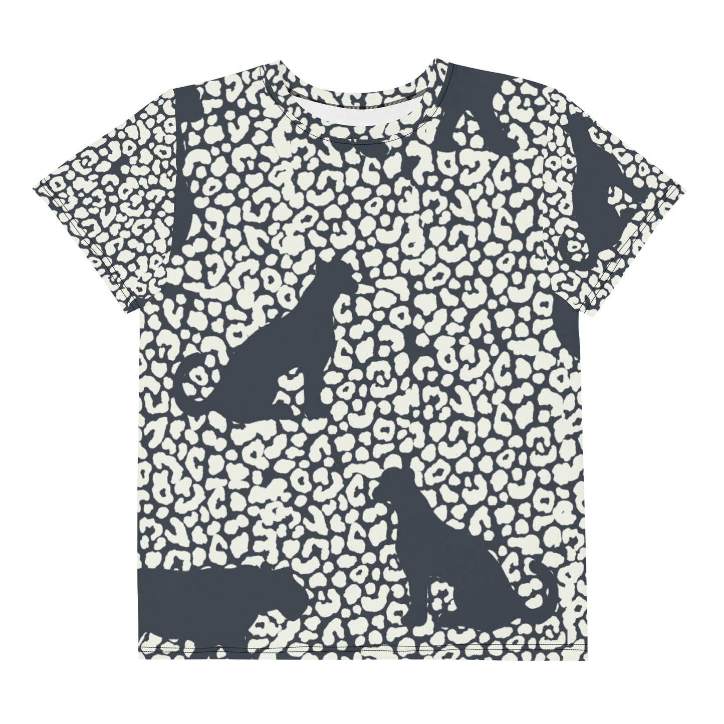 Animal Print Girls Crew Neck T-shirt