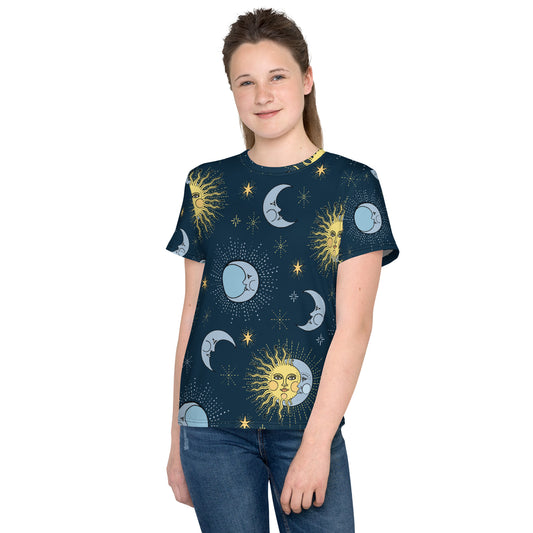 Crescent Moon Girls Crew Neck T-shirt