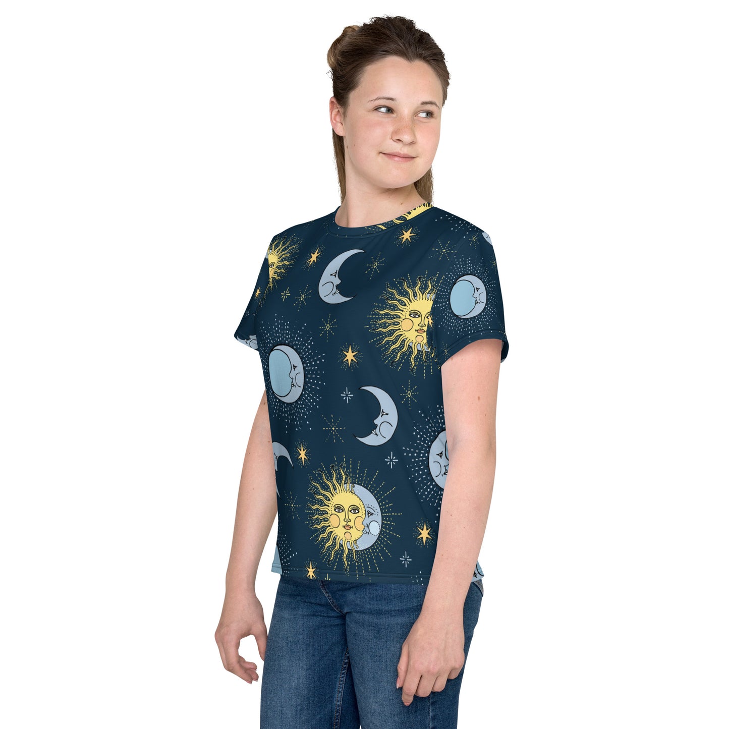 Crescent Moon Girls Crew Neck T-shirt