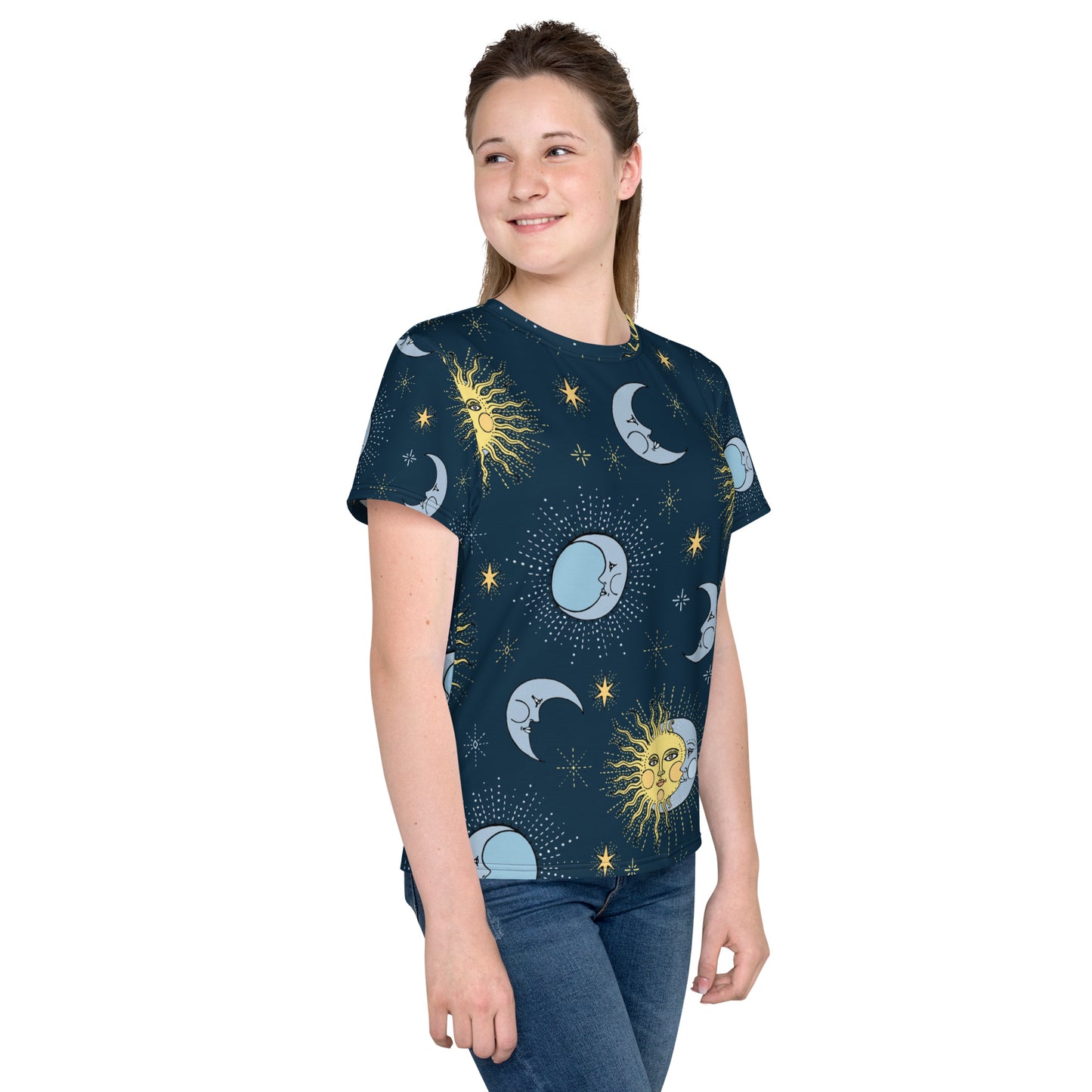 Crescent Moon Girls Crew Neck T-shirt