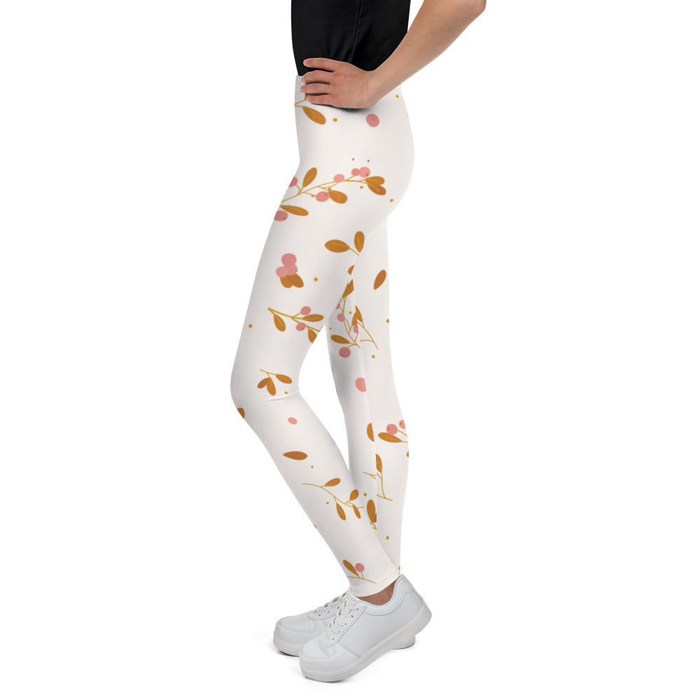 Leaf Print Youth Leggings