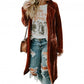 Womens Velvet Pockets Midi Jacket